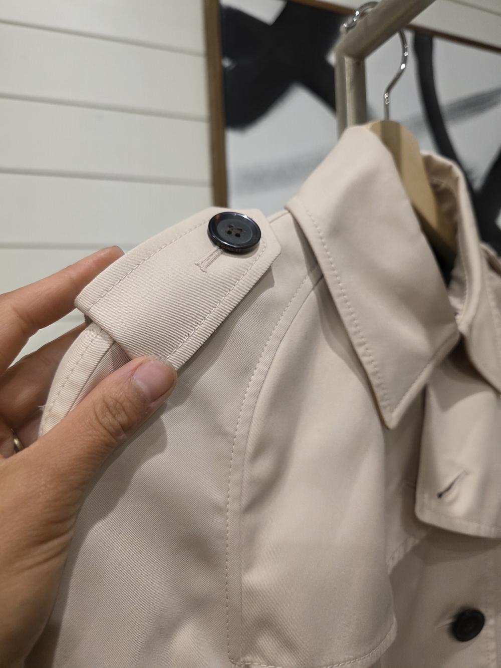 Classic Double-Breasted Trench Coat - Cream - Picture 4 of 12